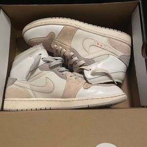 Nike Air Jordan 1 Mid SE Craft Inside Out White Grey (w/box) size 11